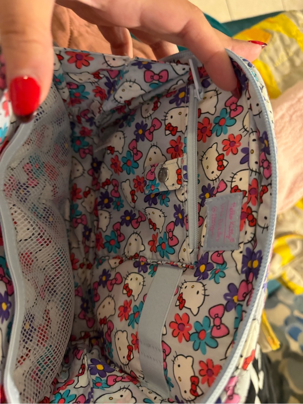 Vera Bradley x Hello Kitty Purple Floral Tech Pouch - Picture 2 of 5